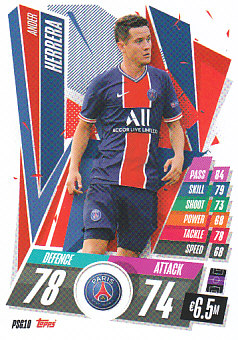 Ander Herrera Paris Saint-Germain 2020/21 Topps Match Attax CL #PSG10